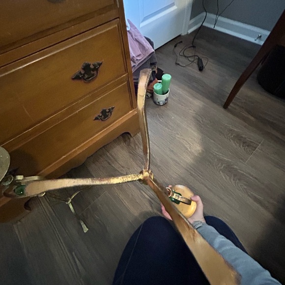 Brass and Green Candle Holders- pair - Picture 9 of 11